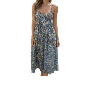 Boho Paisley Maxi Dress | Spaghetti Strap | Flowy & Vibrant